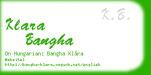 klara bangha business card