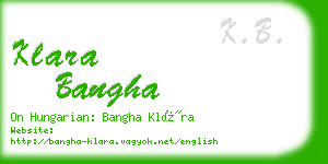 klara bangha business card